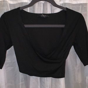 Forever 21 black wrap crop top